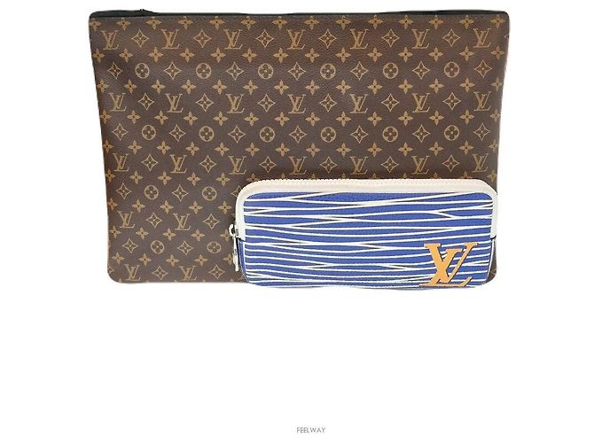 Louis Vuitton Pochette Multi Pocket Pouch Clutch Bag Blu