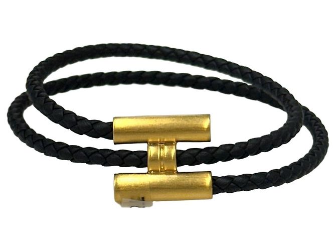 Hermès Bracciale Tunis Tresse da uomo Nero Oro