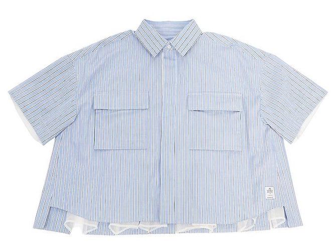 Sacai Camicia a maniche corte da donna Bianco