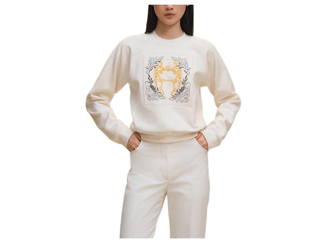 Hermès Moletom com mangas raglan bordadas Multicor