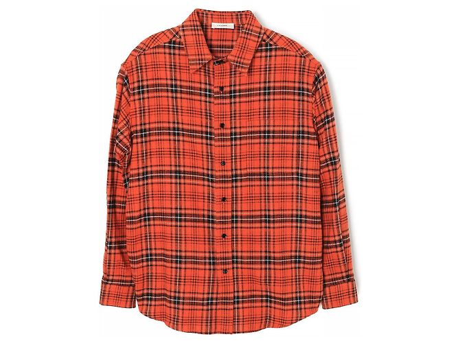 Céline Chemise en coton à carreaux oversize Rouge