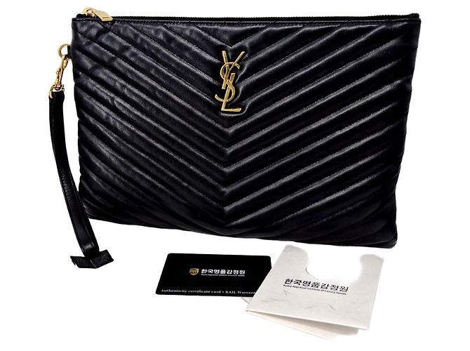 Saint Laurent Monogramm Clutch Bag Schwarz Medium