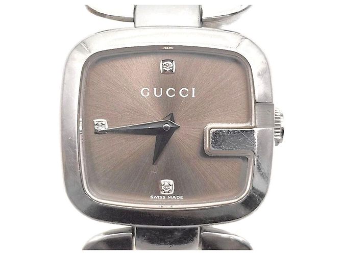 Gucci Relógio de aço e diamantes Prata
