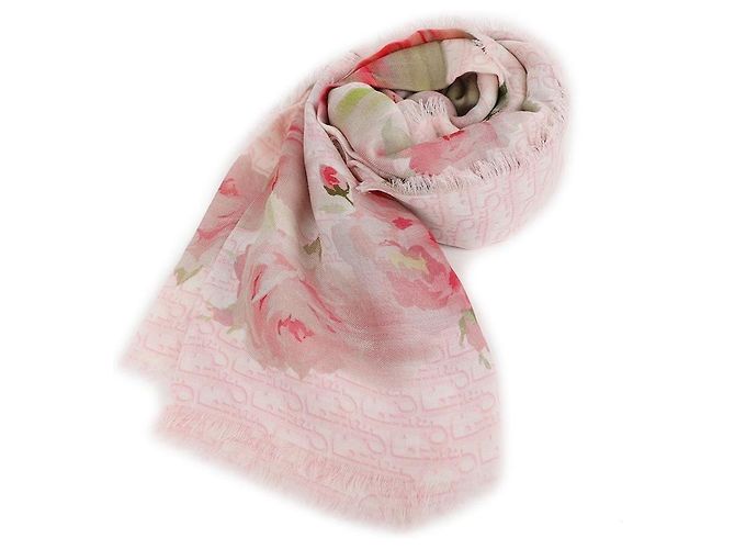 Dior Lenço quadrado com estampa de rosa pintada