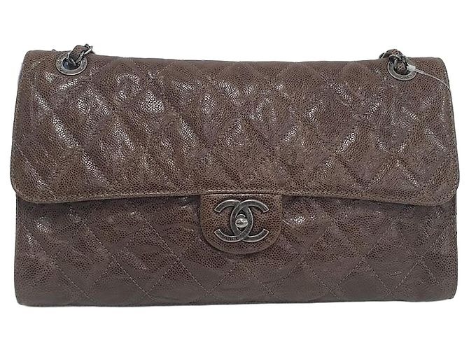 Chanel Bolsa de ombro com corrente Caviar Vermelho