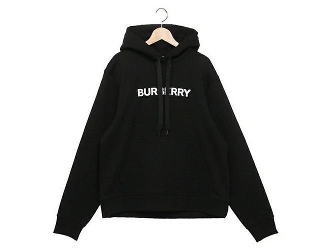Burberry Baumwoll-Kapuzenpullover mit Logo-Print Schwarz 