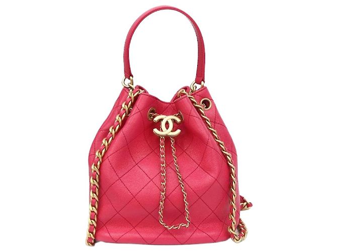 Chanel Sac seau à cordon rose