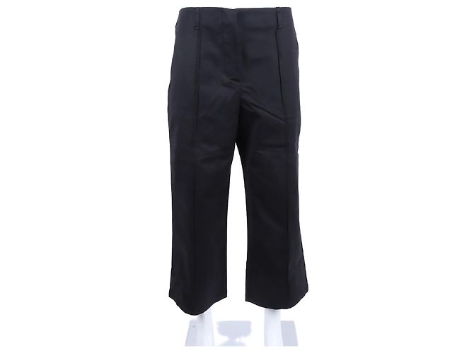 Hermès Pantalones Negro Paño