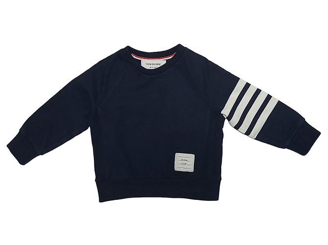Thom Browne Kids Bar Sweatshirt Navy Blau