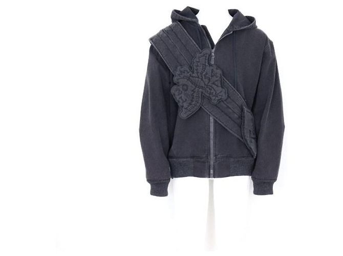Louis Vuitton Denim Hooded Zip-Up Jacket Black