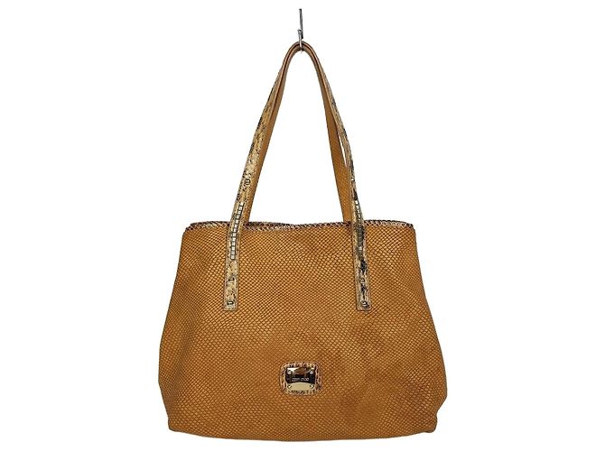 Jimmy Choo Bolsa de ombro com estampa de cobra Marrom