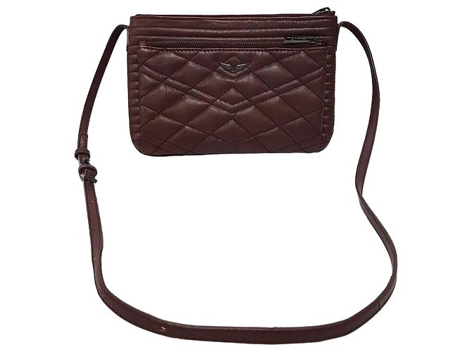 Zadig & Voltaire Bolsa transversal de couro Vermelho