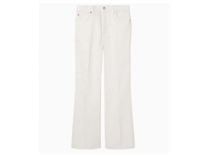Gucci Crop Flared Denim Pants White