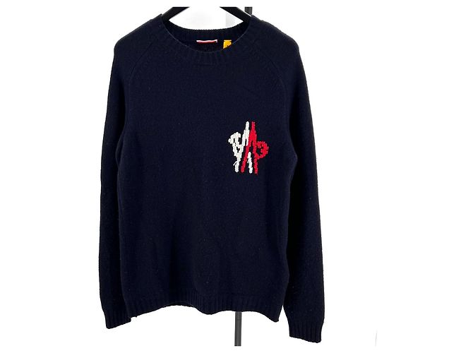 Moncler Genius Wool Knit Sweater Navy Blue