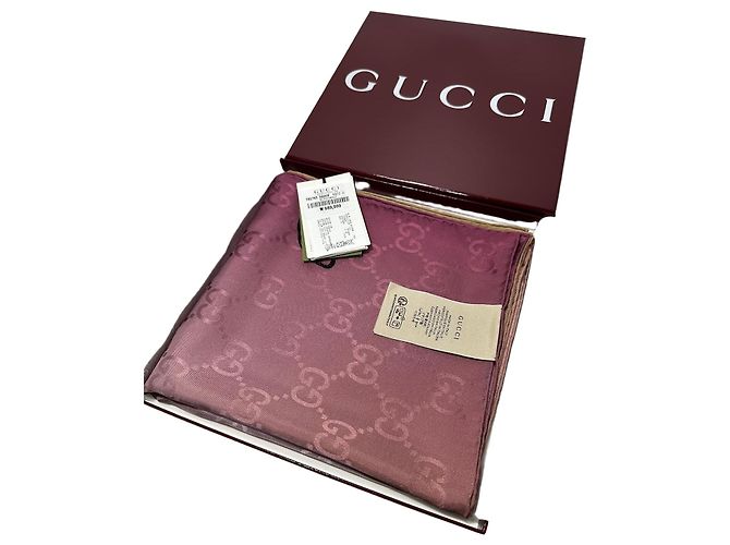 Gucci Sciarpa in jacquard di seta GG Rosso