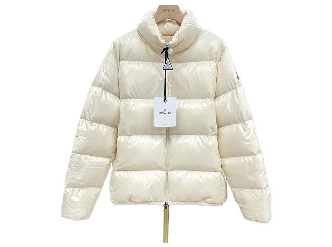Kurze Steppjacke Moncler Abbadia Weiß