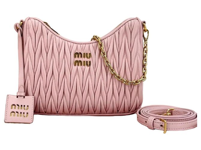 Miu Miu Bolsa de ombro e transversal em napa matelassê Rosa