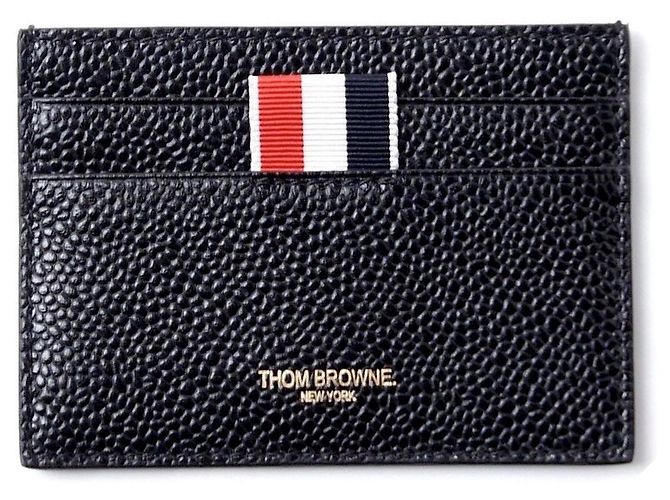 Thom Browne Card Holder Pebble Grain Black