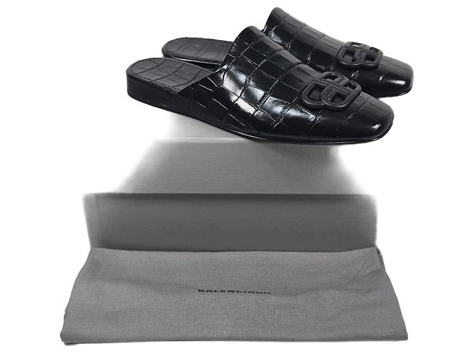 Balenciaga Cozy BB Crocodile Mule Brown
