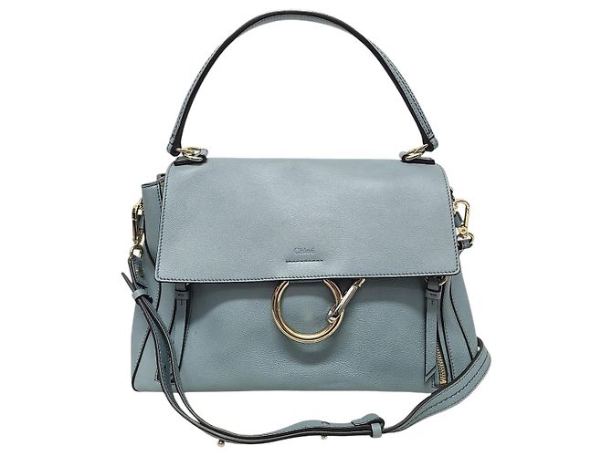 Chloé Bolsa Payday em couro de bezerro azul Medium