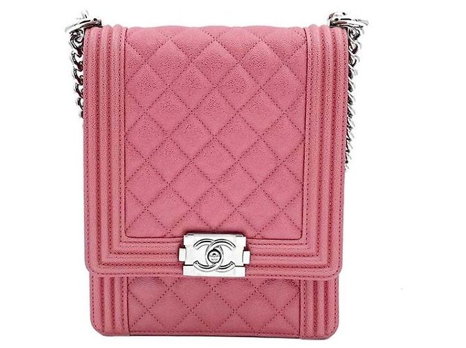 Le Boy Chanel Bolsa Flap Caviar Boy Rosa
