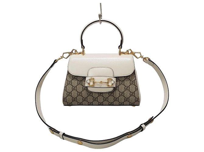 Horsebit 1955 Gucci Mini bolsa tote de alça superior e alça de ombro com detalhe de bocado Prata