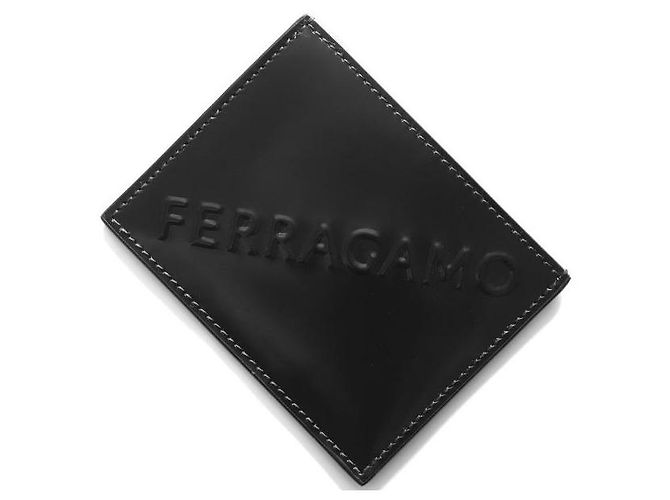 Salvatore Ferragamo Portafoglio porta carte con logo Nero