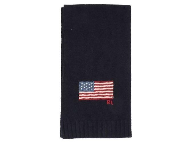 Ralph Lauren Flag Strickschal Schwarz