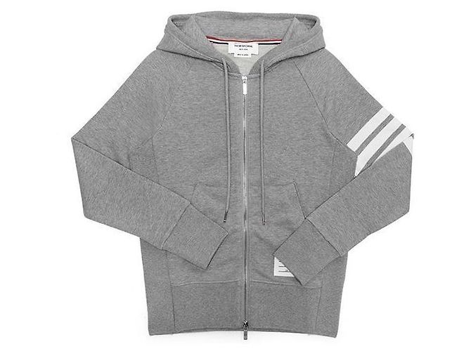 Thom Browne Kapuzenpullover Bar Stripe RWB Tab aus Loopback-Jersey für Herren Braun