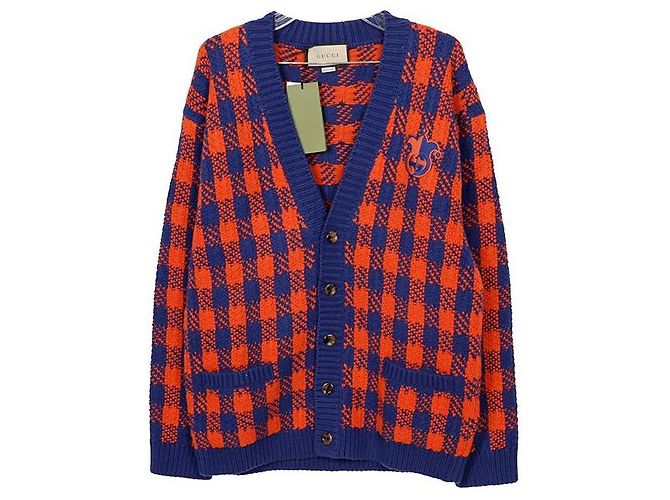 Gucci Checked Wool Interlocking Cardigan Size Multiple colors