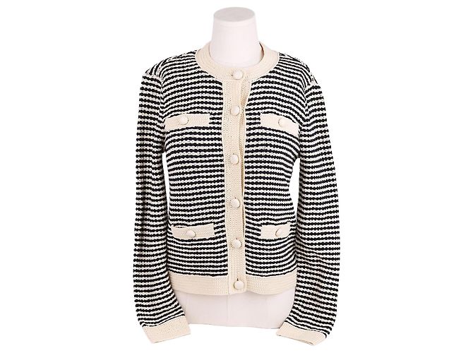 Tory Burch Kendra Crochet Cardigan XS Weiß