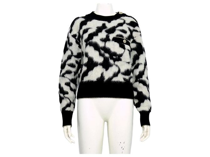 Chanel Alpaka Strickpullover für Damen Weiß 
