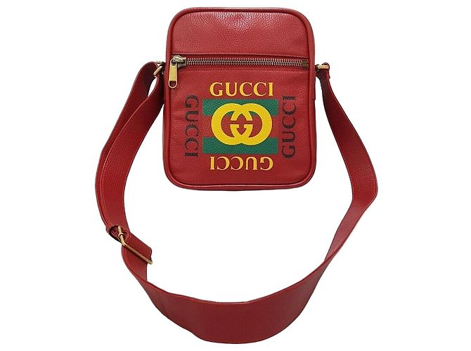 Gucci Borsa a tracolla con logo stampato Rosso