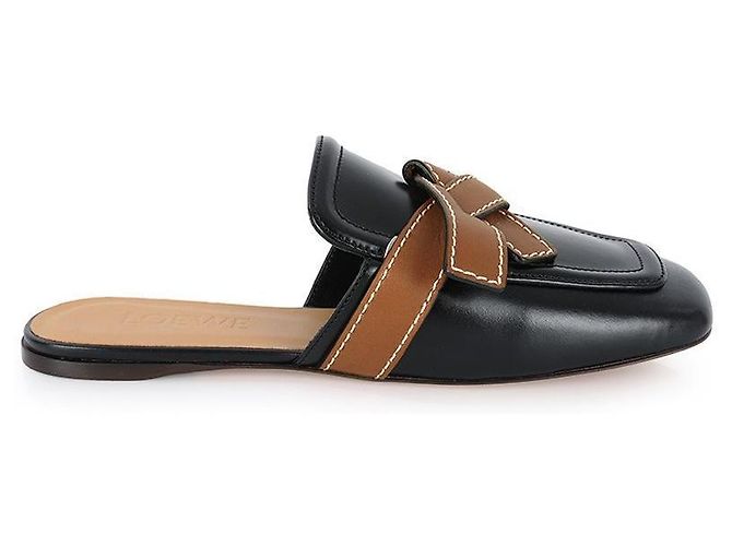 Loewe Mule basse in pelle da donna Gate (Nero/Marrone) Multicolore