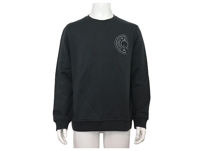 Hermès Clou de Selle Patch Crewneck Sweatshirt für Herren Schwarz