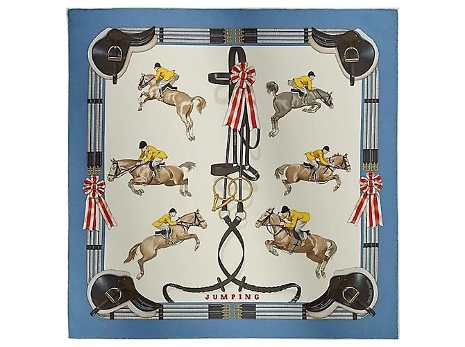 Silk In Hermès Lenço de seda para mulher com bainha enrolada Azul
