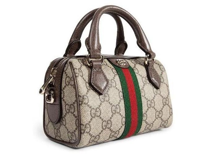 Gucci Bolsa Boston Mini Ophidia Marrom