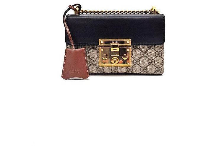 Gucci Bolsa de Ombro Supreme Padlock Small Preto