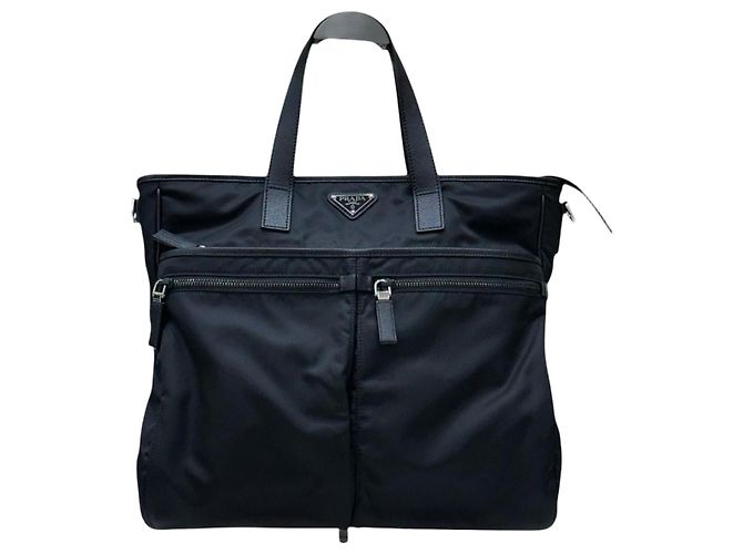 Prada Bolsa tote de nylon preta Preto