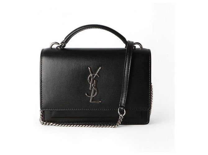 Saint Laurent Mini borsa a tracolla Monogram Sunset Chain Nero