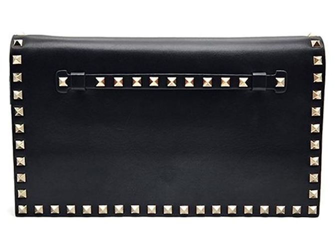 Valentino Rockstud Flap Clutch Schwarz