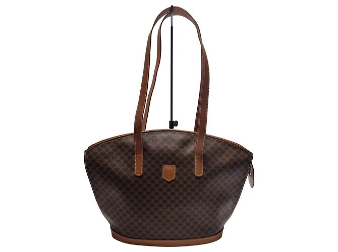 Céline Bolsa de ombro Macadam em formato de leque Marrom
