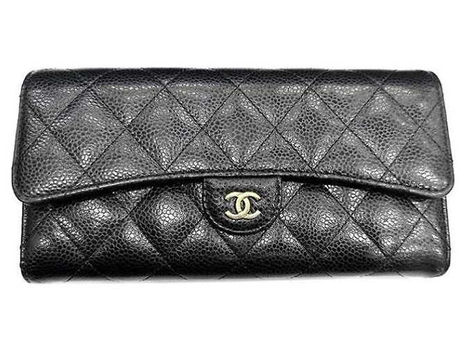 Chanel Portefeuille long Caviar Classic Noir