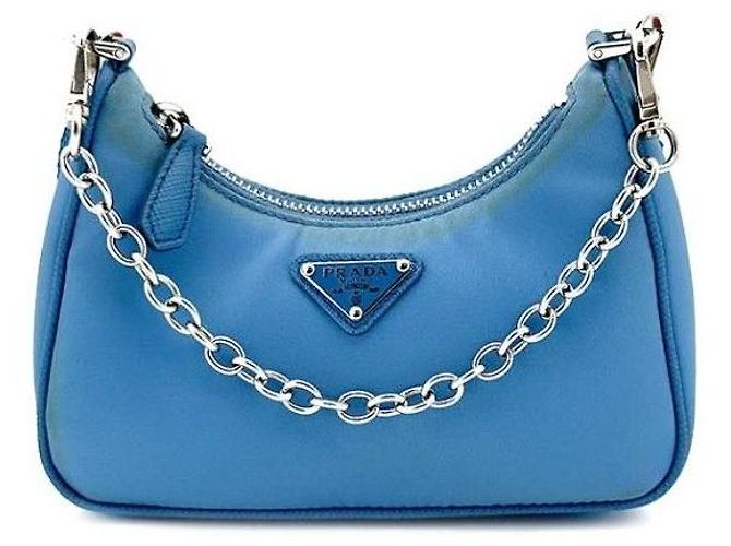 Prada Mini borsa a tracolla in nylon Blu
