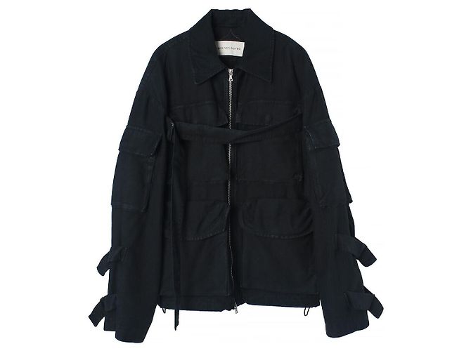 Dries Van Noten VONAC BIS Oversized Cotton Jacket Black