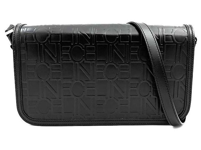 Céline Borsa a tracolla in pelle nera Nero