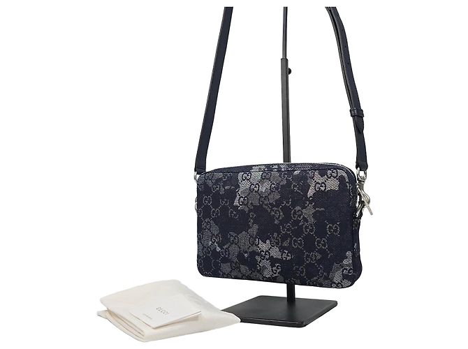 Gucci Piccola borsa a tracolla in denim Argento