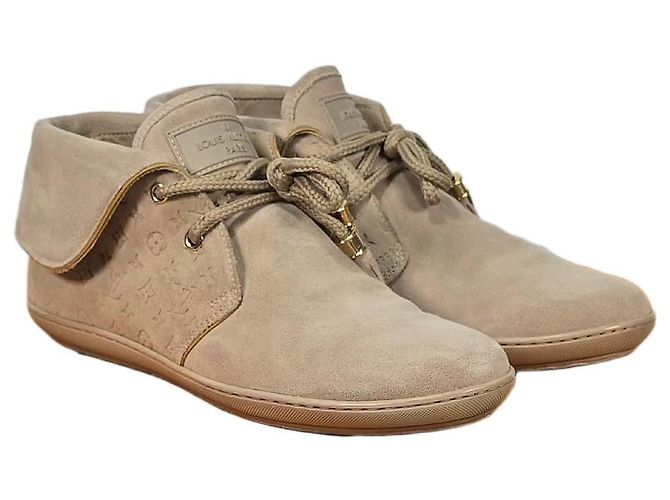 Louis Vuitton Botas mocassins de camurça com monograma Laranja