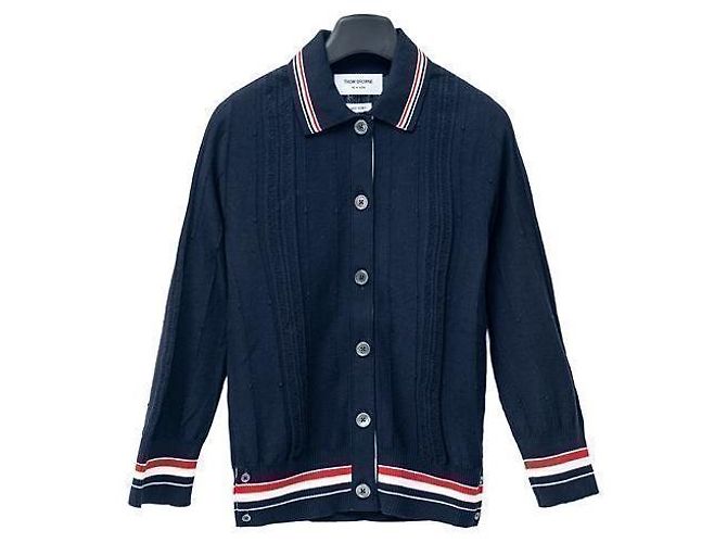Thom Browne Strickjacke mit Besatz für Damen Schwarz