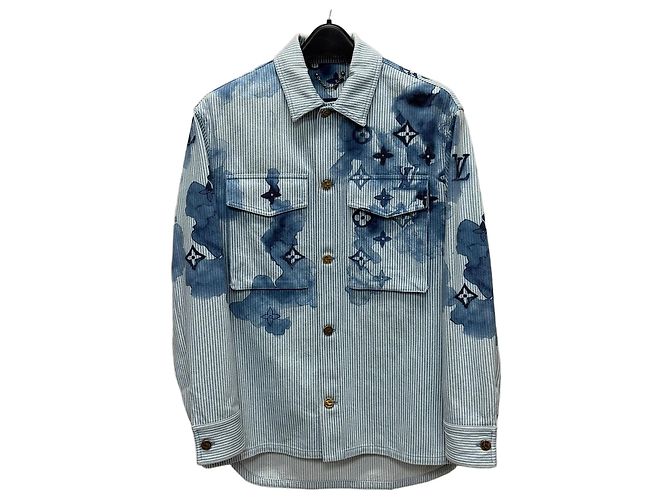 Louis Vuitton Giacca camicia in denim acquerello Multicolore